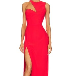Amanda Uprichard One Shoulder Red Dress